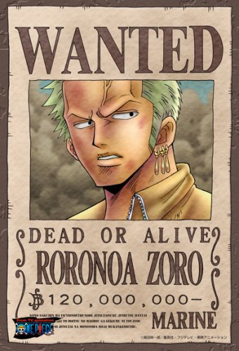 One Piece Roronoa Zoro Wanted Poster Puzzle 150 Piece by ensky